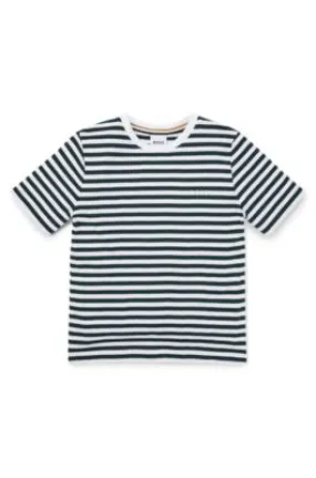 Kids' regular-fit T-shirt in cotton with horizontal stripes