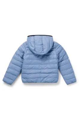 Kids' reversible hooded jacket with water-repellent finish