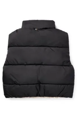 Kids' reversible water-repellent gilet with logo details