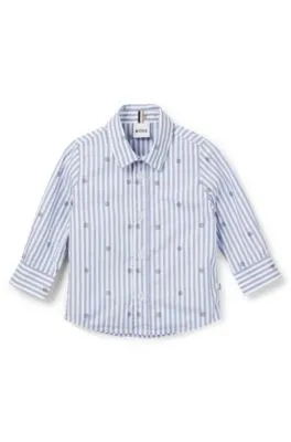 Kids' shirt in striped cotton with Double B monograms