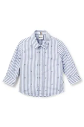 Kids' shirt in striped cotton with Double B monograms