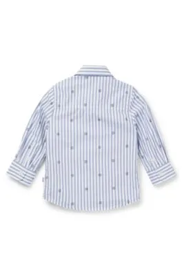 Kids' shirt in striped cotton with Double B monograms