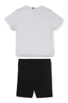 Kids' shorts and T-shirt set with logo details