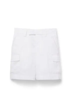 Kids' shorts in cotton twill with cargo pockets