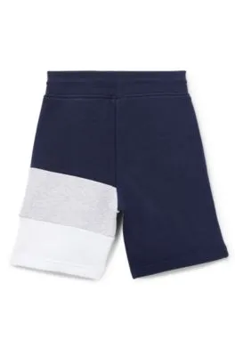 Kids' shorts with color-blocking and logo