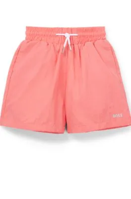 Kids' shorts with metallic-effect logo