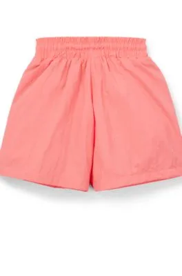 Kids' shorts with metallic-effect logo