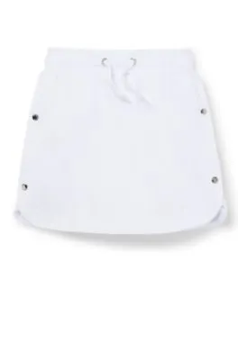 Kids' skirt in cotton with logo-engraved press studs