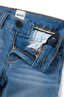 Kids' slim-fit jeans in blue stretch denim