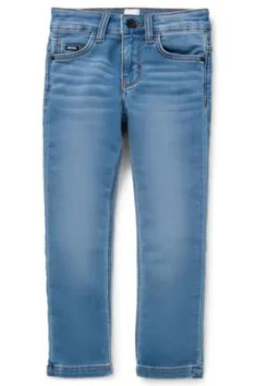 Kids' slim-fit jeans in blue stretch denim