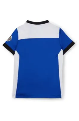 Kids' slim-fit T-shirt with color-blocking and branding