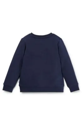 Kids' sweatshirt in cotton-blend fleece with contrast logo