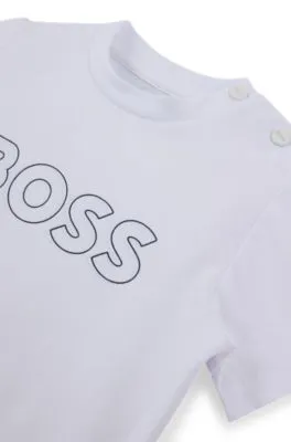 Kids' T-shirt in cotton jersey with embossed logo print