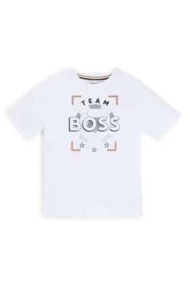 Kids' T-shirt in cotton jersey with logo artwork