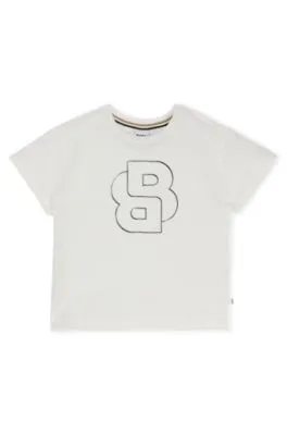 Kids' T-shirt in stretch cotton with Double B monogram