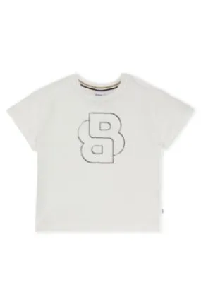 Kids' T-shirt in stretch cotton with Double B monogram