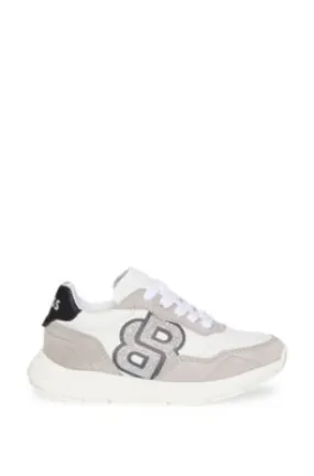 Kids' trainers in leather with Double B monogram