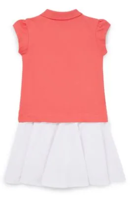 Kids' two-in-one polo dress with logo print