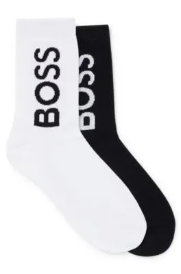 Kids' two-pack of socks with jacquard-woven logos