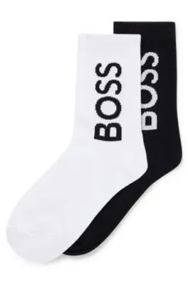 Kids' two-pack of socks with jacquard-woven logos