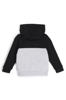 Kids' zip-up hoodie with color-blocking and logo