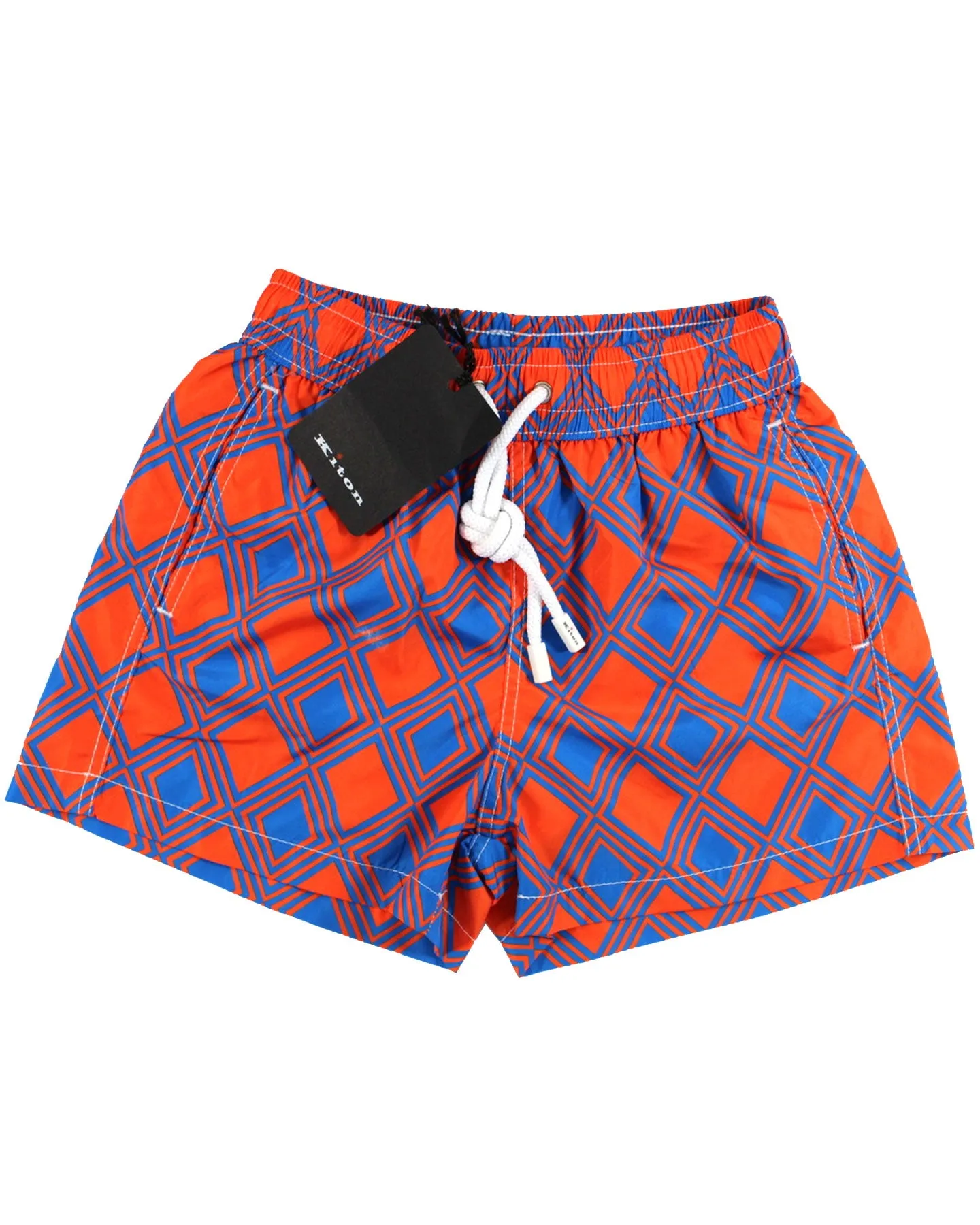 Kiton Kids Swim Shorts Orange Blue Geometric - Kids 4 Years Old FINAL SALE