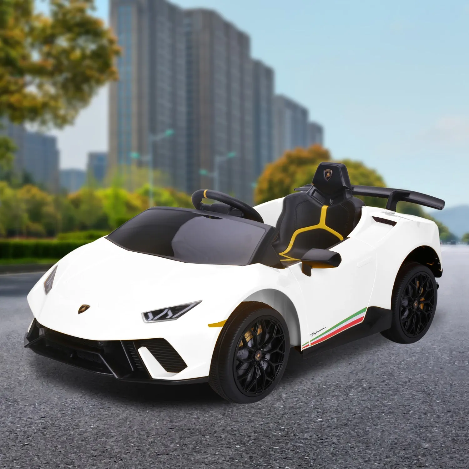 Lamborghini Performante Kids Electric Ride On Car - White