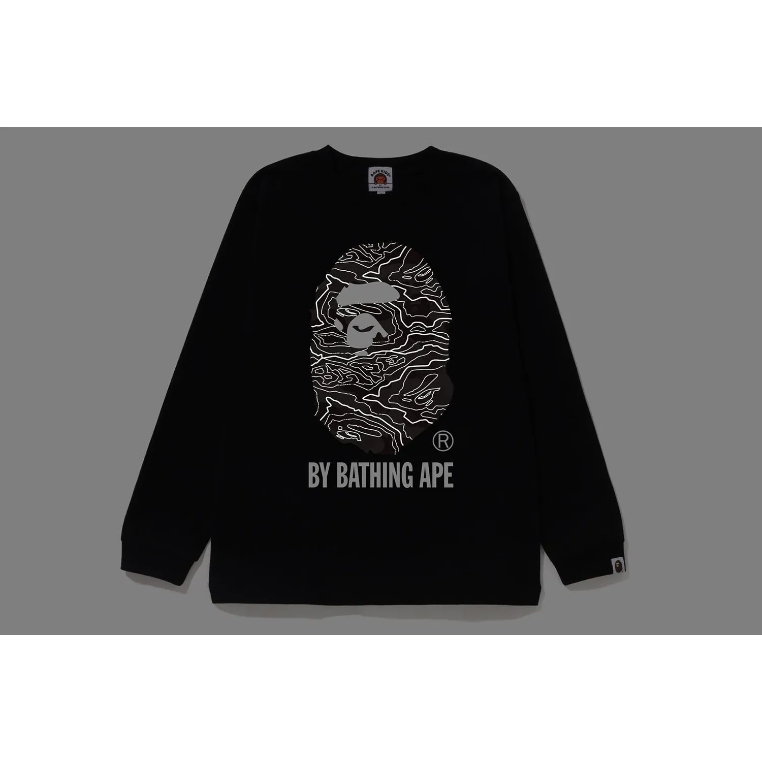 Kids Long Sleeve Camo Tee by Bathing Ape with Layered Design