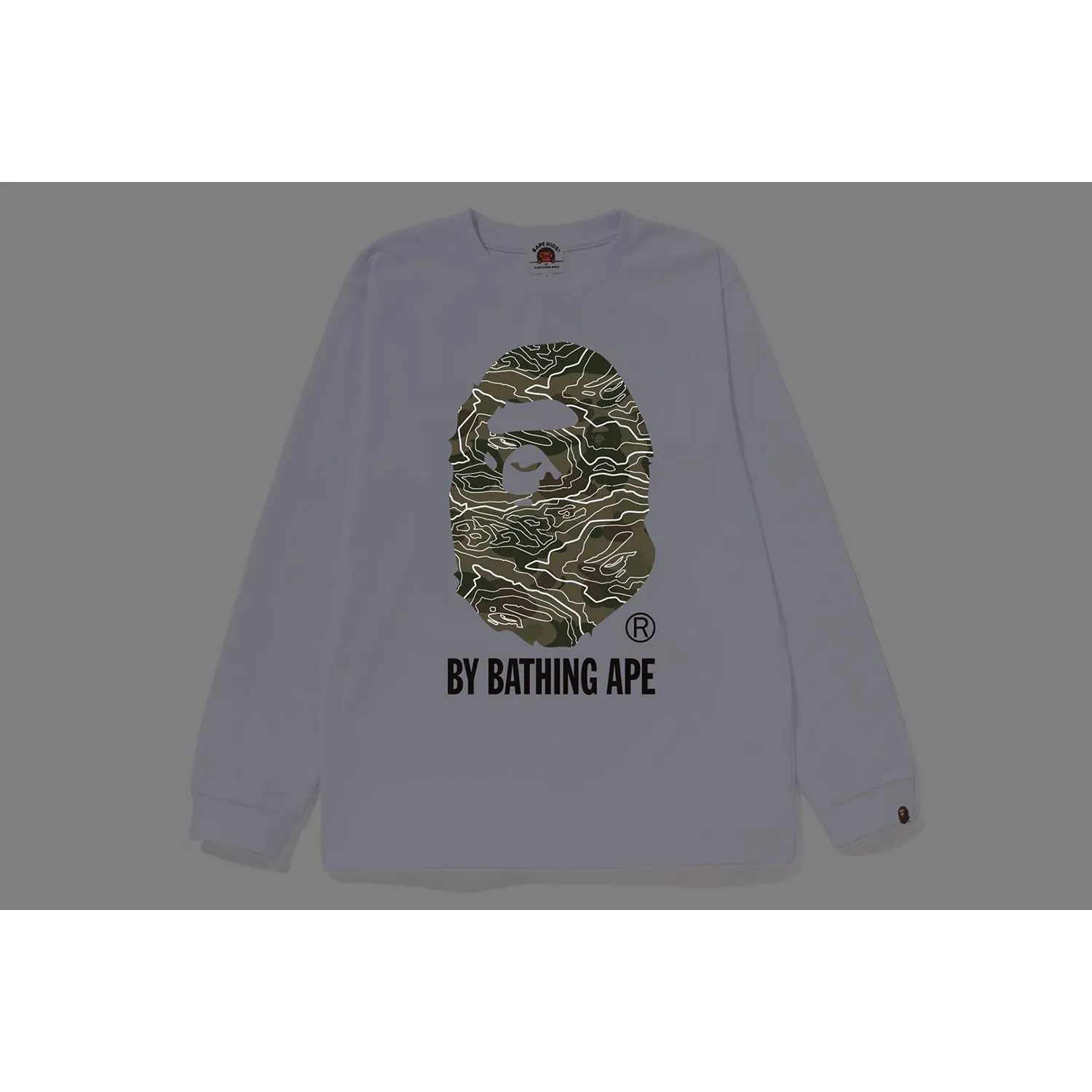 Kids Long Sleeve Camo Tee by Bathing Ape with Layered Design