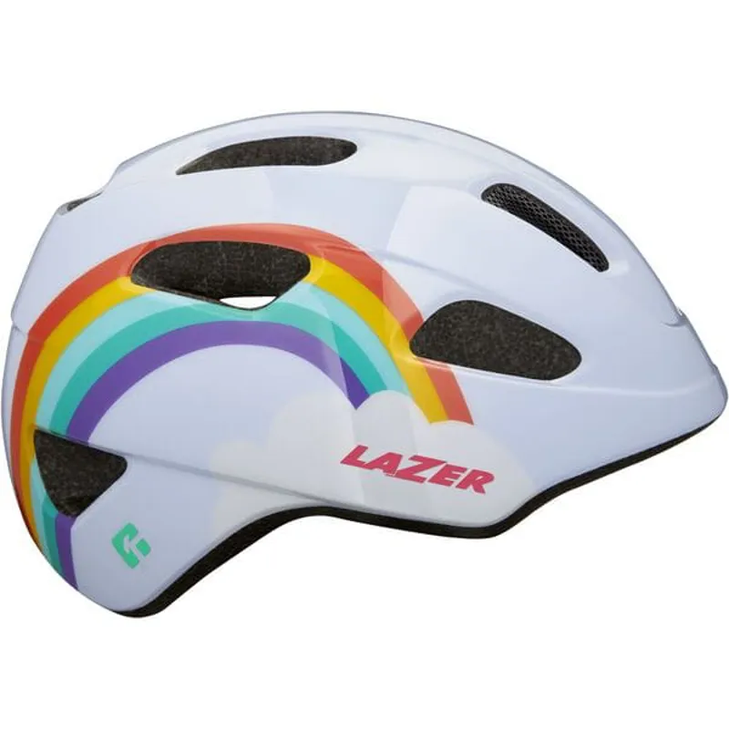 Lazer PNut KinetiCore Uni-Kids Helmet in Rainbow White