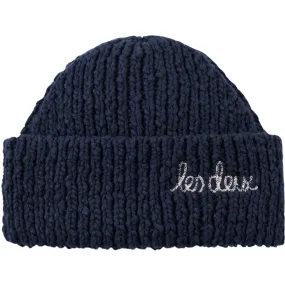 Les Deux Children's Navy Blue Errol Cotton Beanie