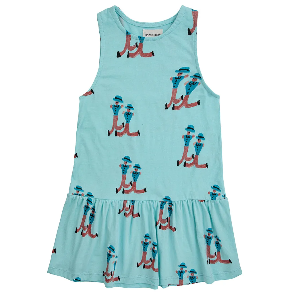 Child Dress Dancing Giants All Over Light Blue Bobo Choses