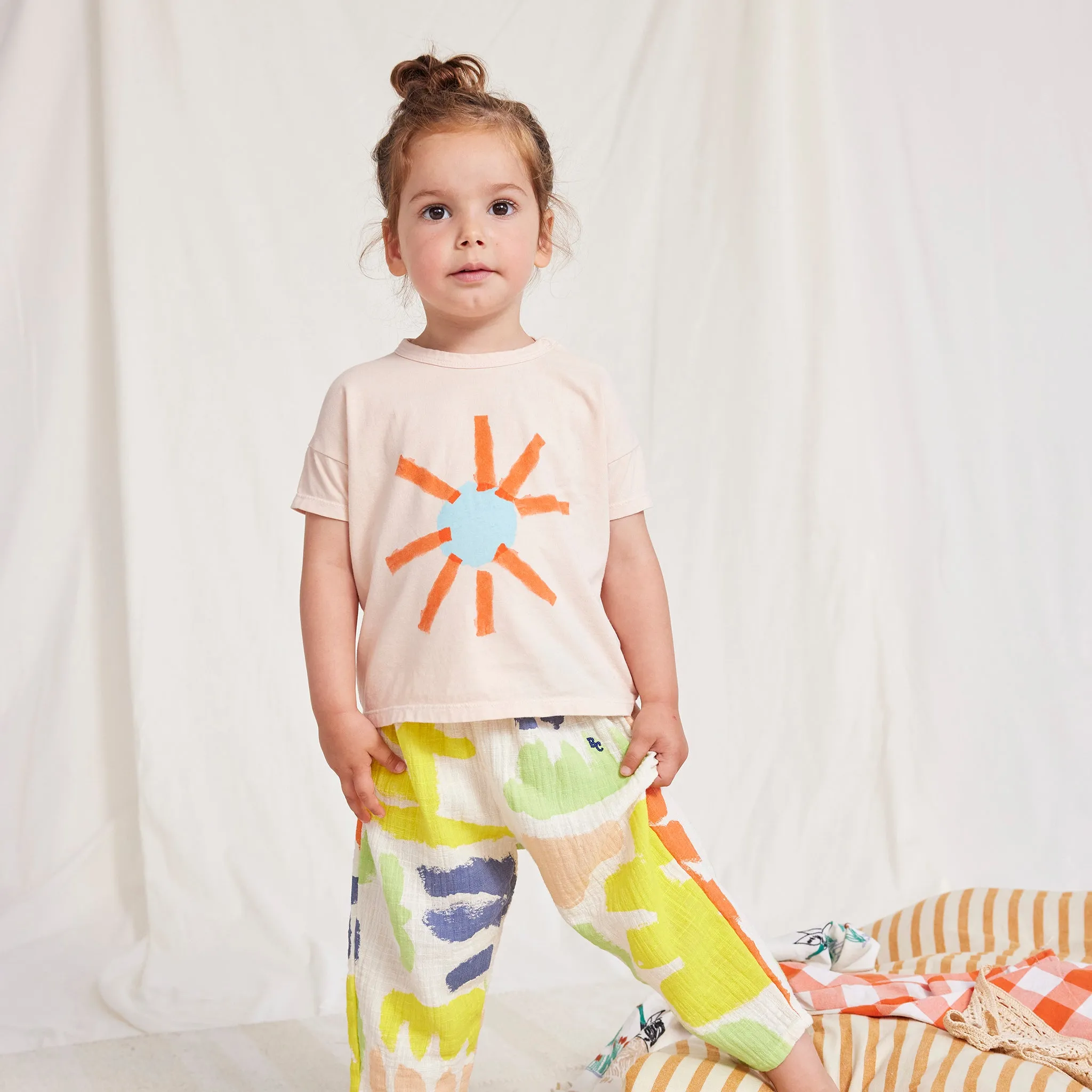 Light Pink Sun T-shirt for Baby by Bobo Choses