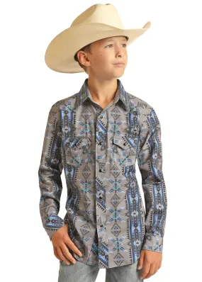 Panhandle Slim Kids Boys Aztec Long Sleeve Shirt