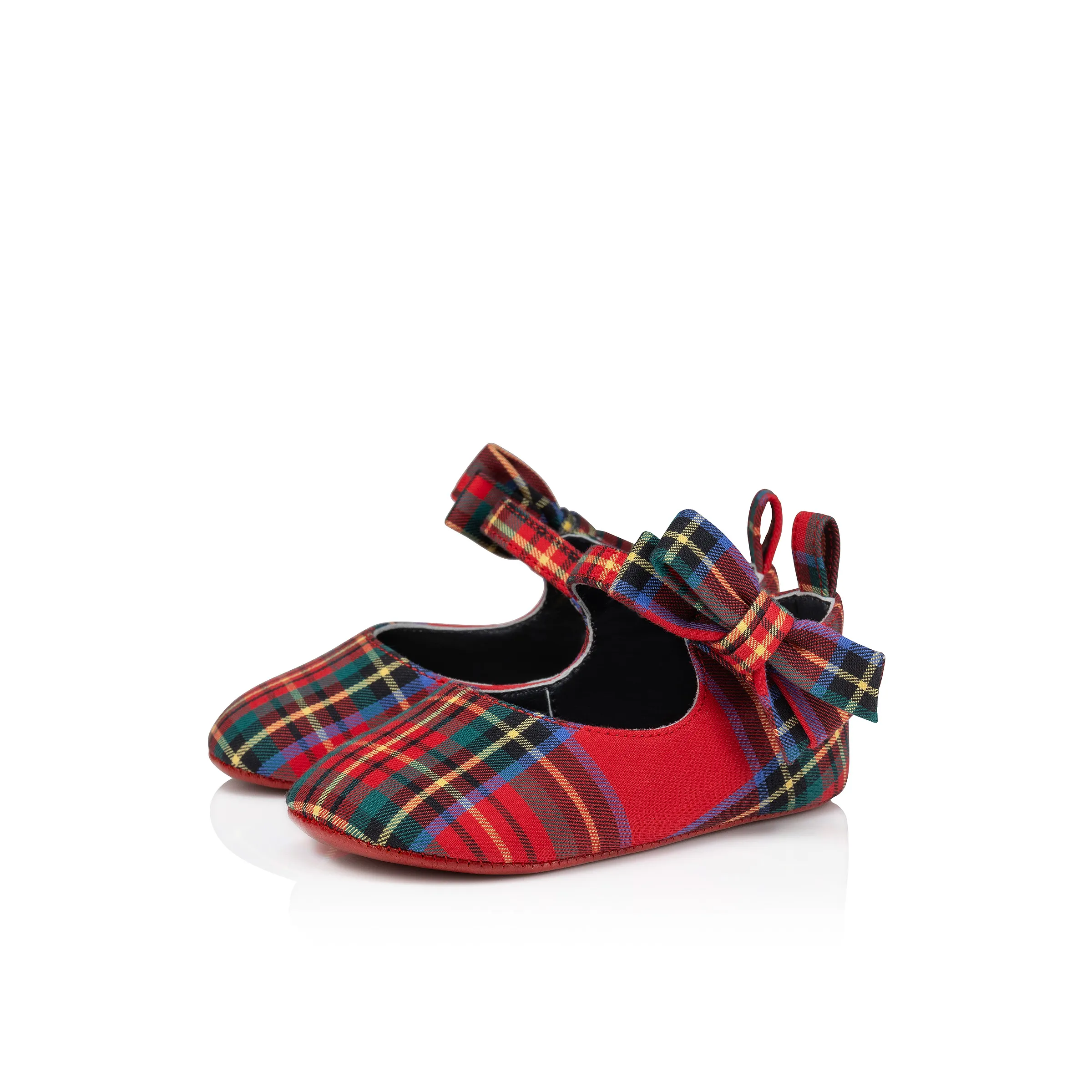 Lou Babe Ballerinas - Tartan printed cotton - Multicolor - Kids