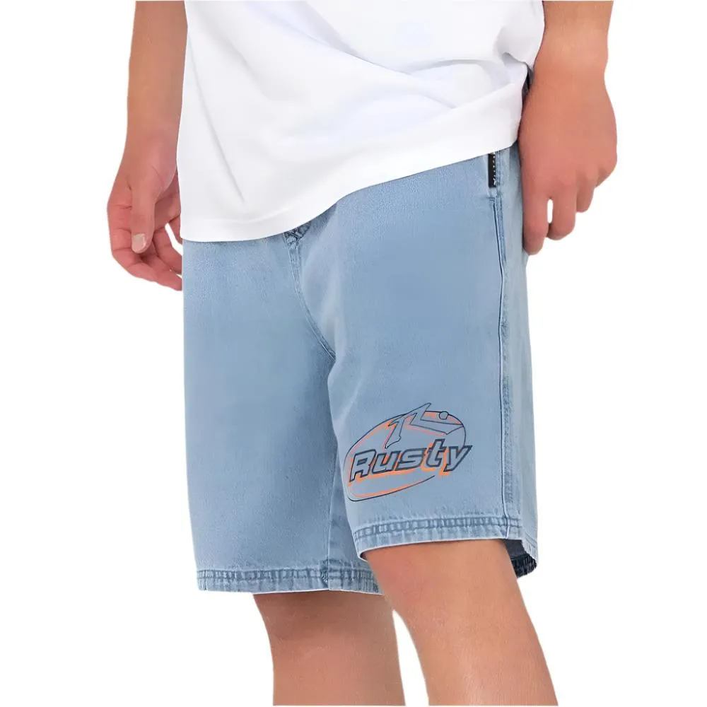 Manila Folder Denim Elastic Short - Kids