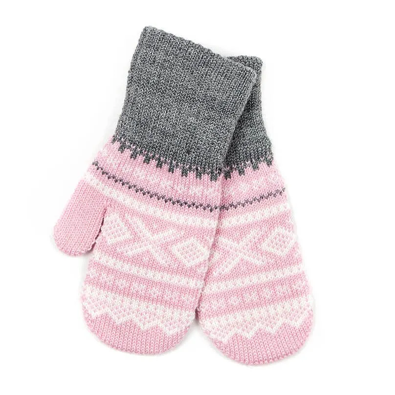 Warm Wool Blend Mittens in Lotus Pink by Marius Kids