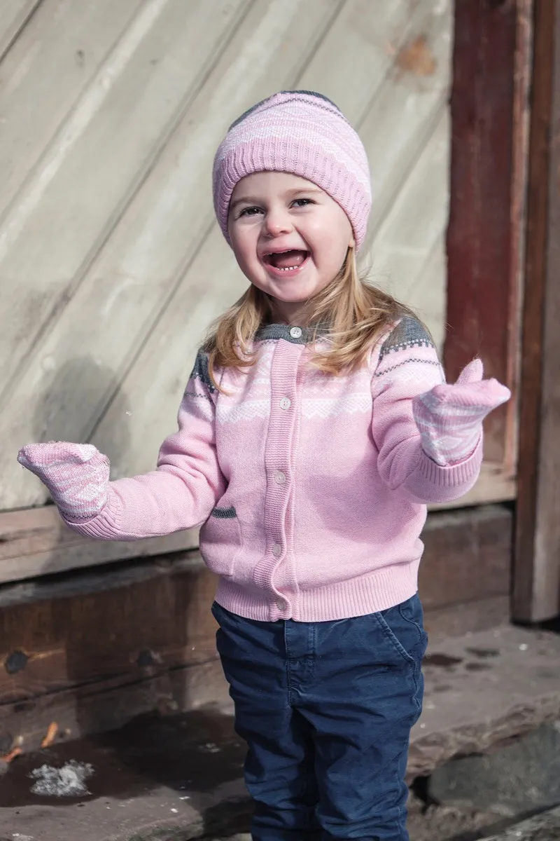 Warm Wool Blend Mittens in Lotus Pink by Marius Kids