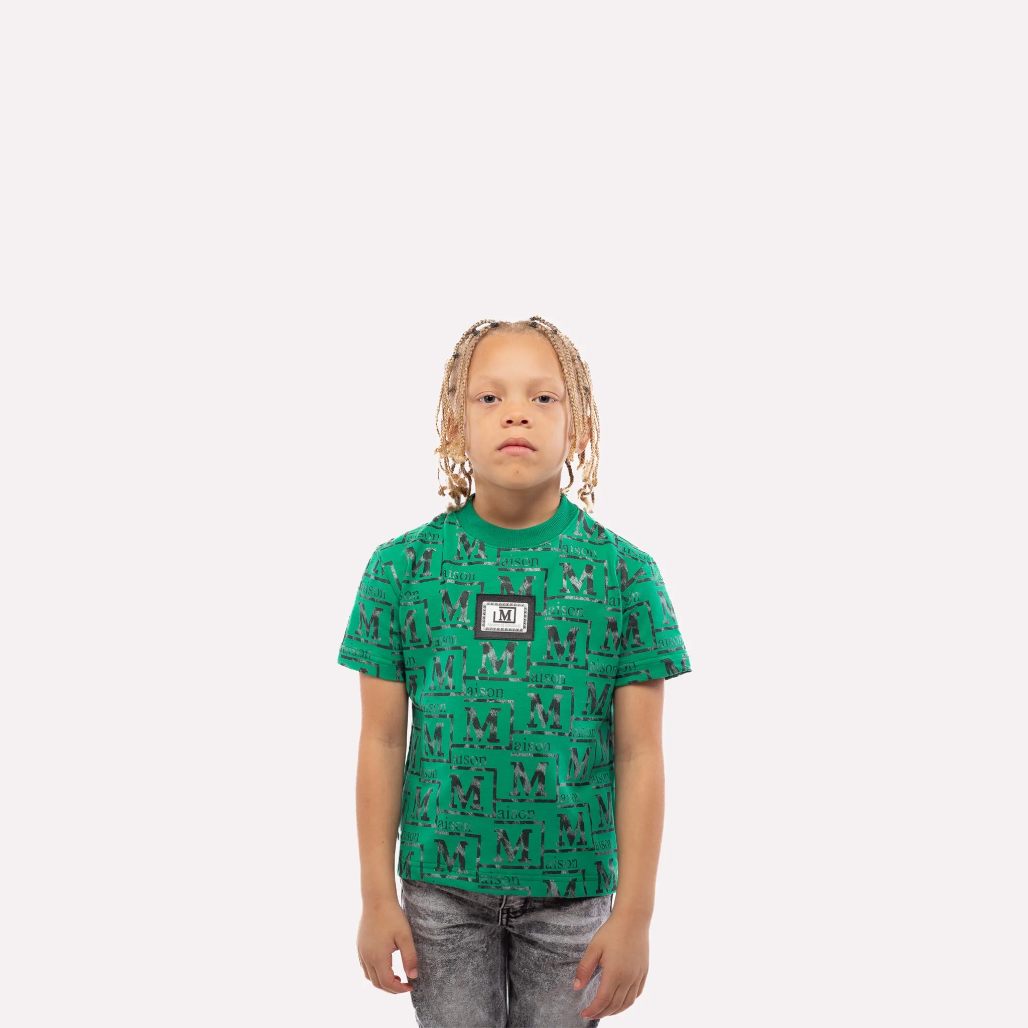 MDB Couture Kids Textured Monogram T-Shirt