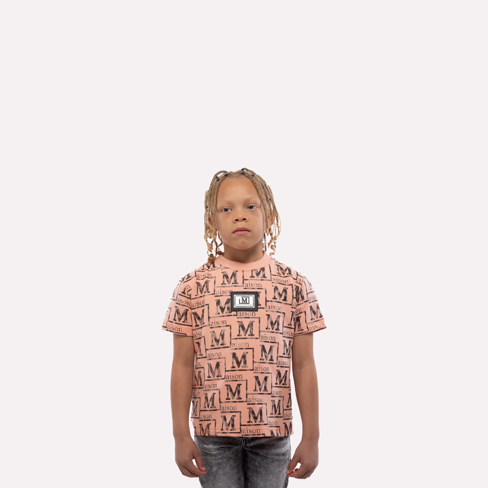 MDB Couture Kids Textured Monogram T-Shirt