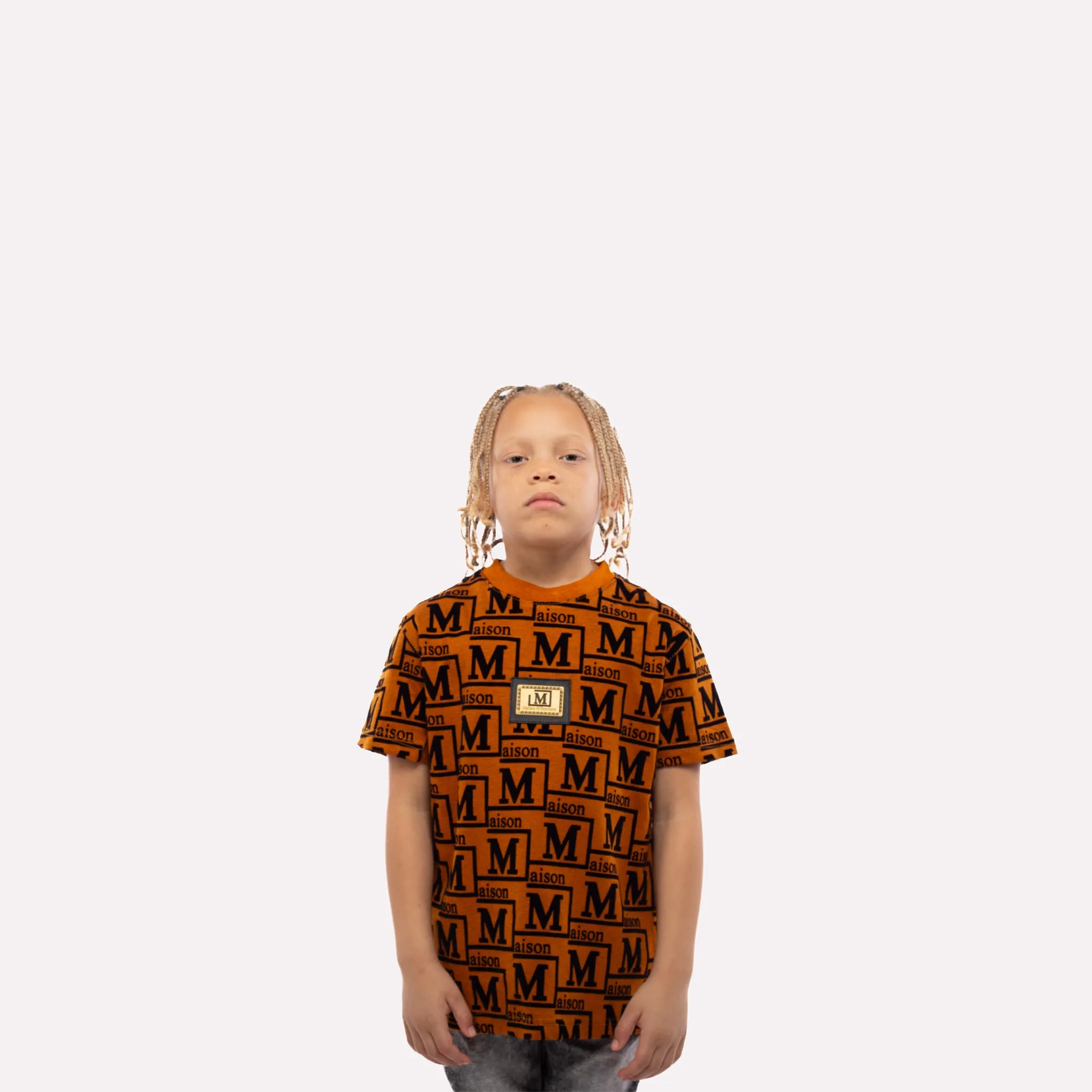 MDB Couture Kids Woven Monogram T-Shirt