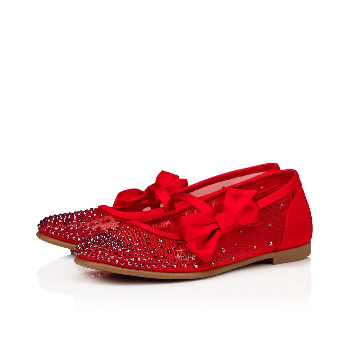 Melodie Strass Ballerinas - Mesh and crepe satin - Loubi - Kids