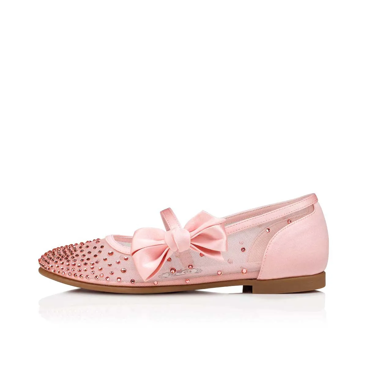 Melodie Strass Ballerinas - Mesh and crepe satin - Rosy - Kids