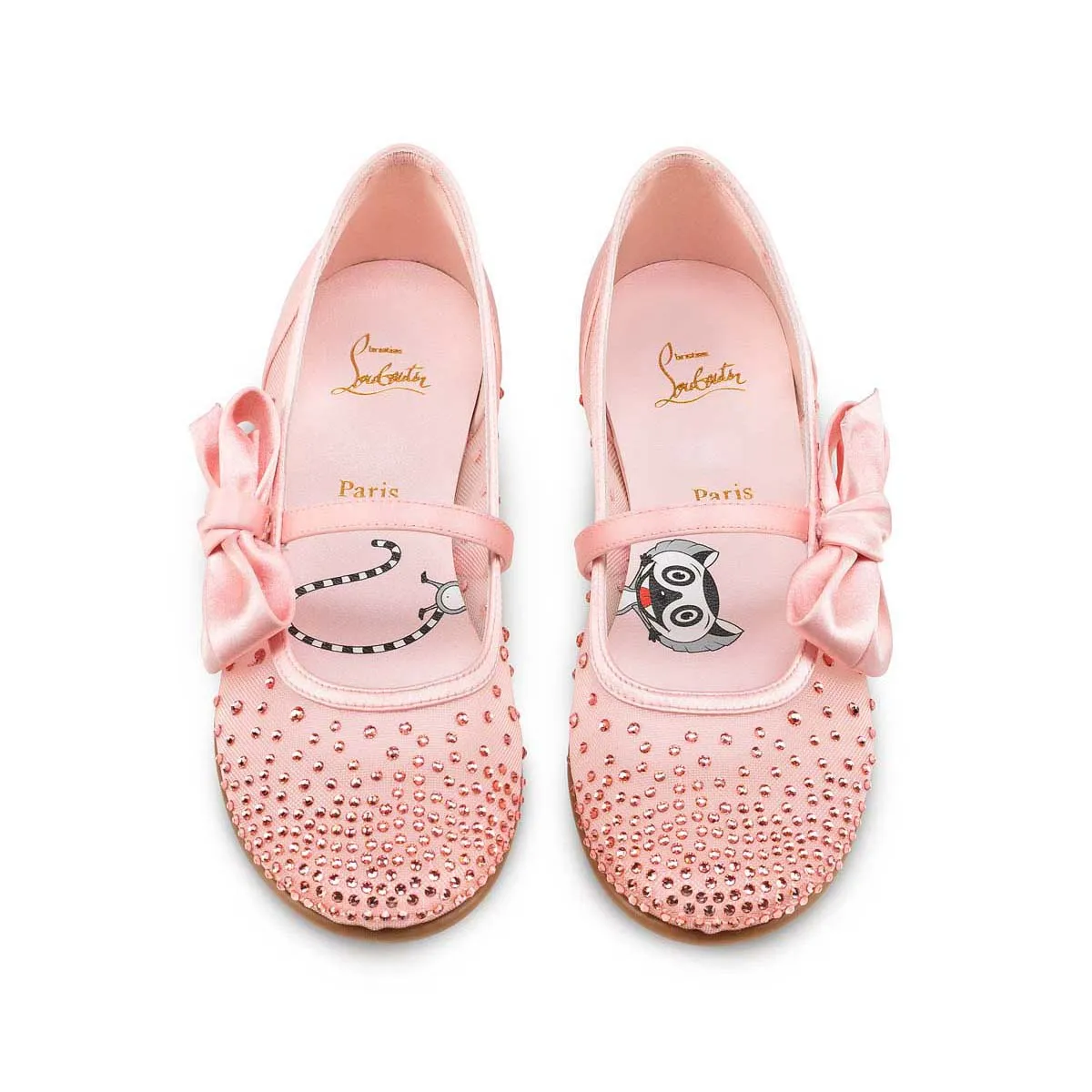 Melodie Strass Ballerinas - Mesh and crepe satin - Rosy - Kids