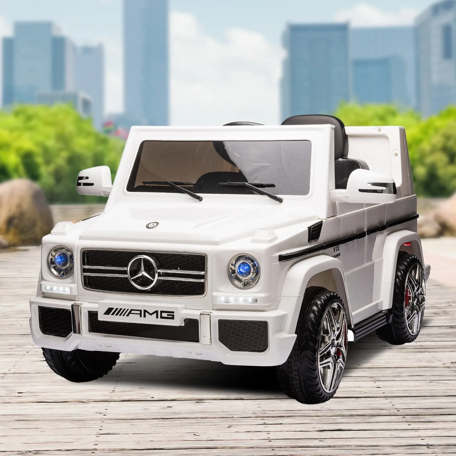 Mercedes Benz AMG G65 Licensed Kids Ride On Electric Car - White