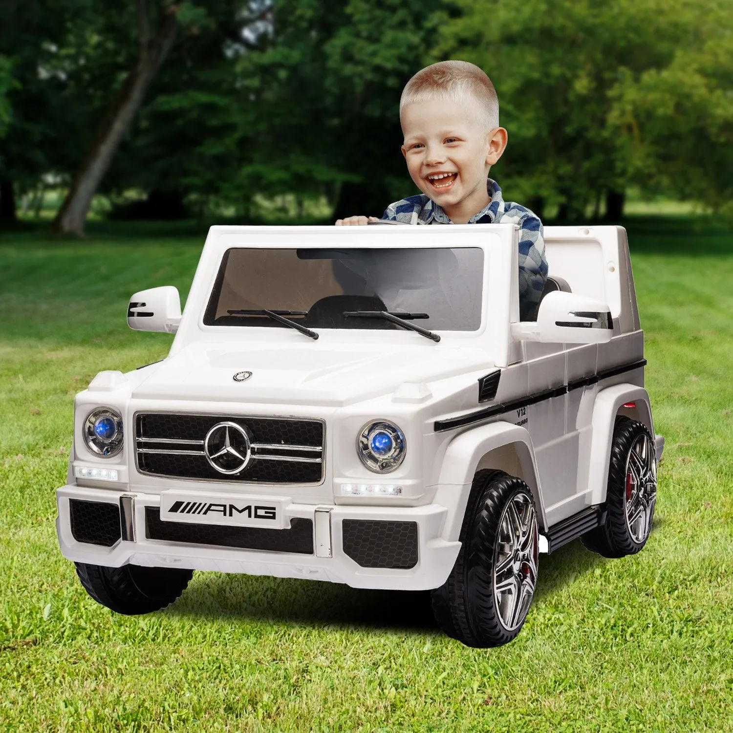 Mercedes Benz AMG G65 Licensed Kids Ride On Electric Car - White