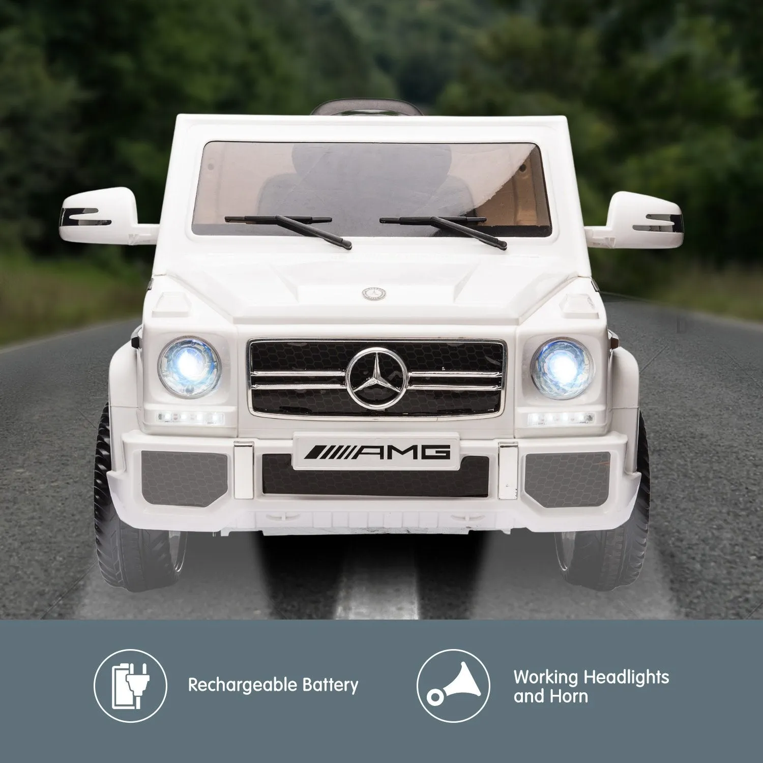 Mercedes Benz AMG G65 Licensed Kids Ride On Electric Car - White