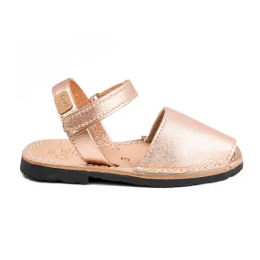 Metallic Plain Leather Menorcan Sandal for Kids - Iker 1002