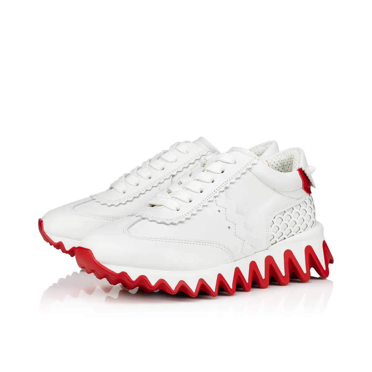 Mini Shark Sneakers - Calf leather - Bianco - Kids