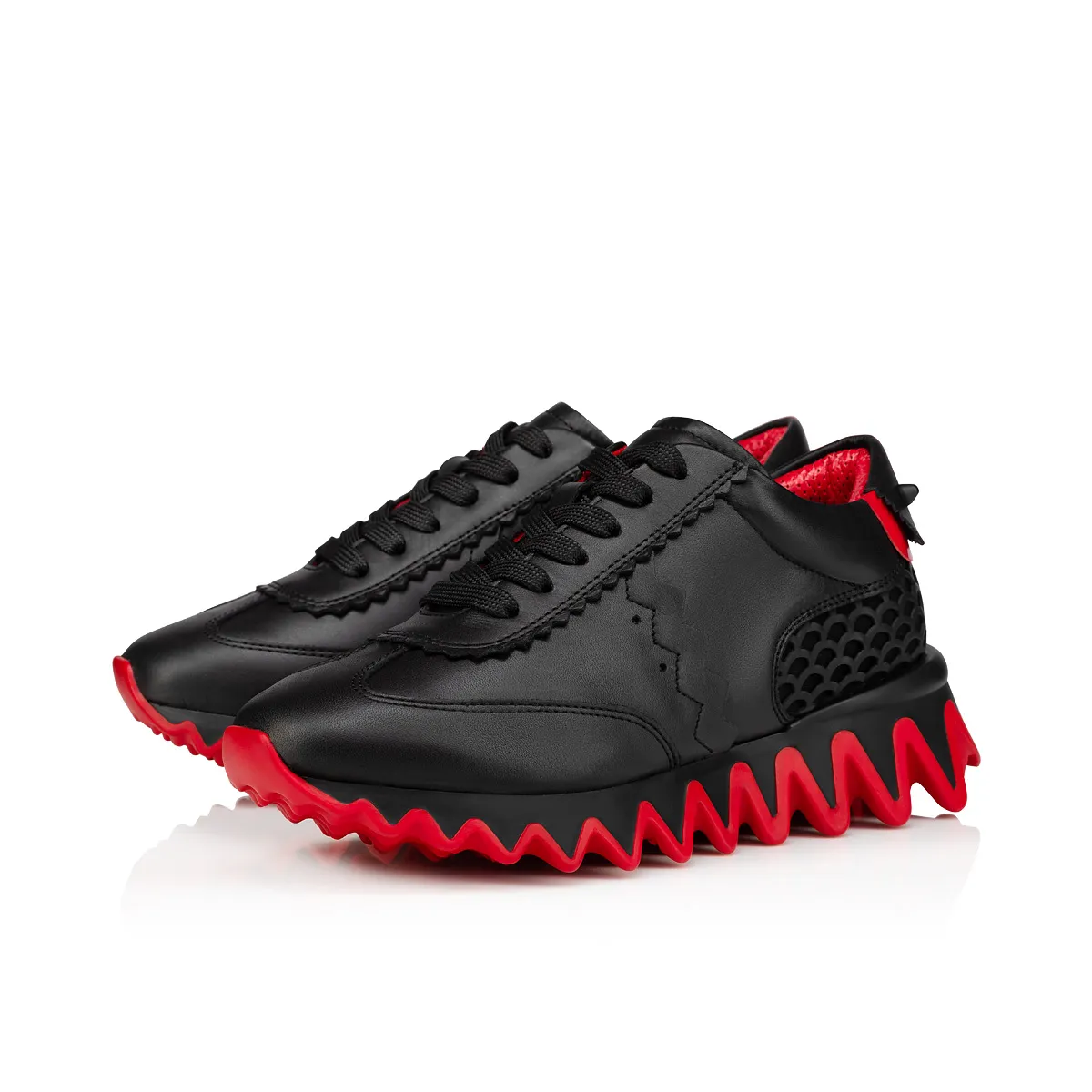 Mini Shark Sneakers - Calf leather - Black - Kids